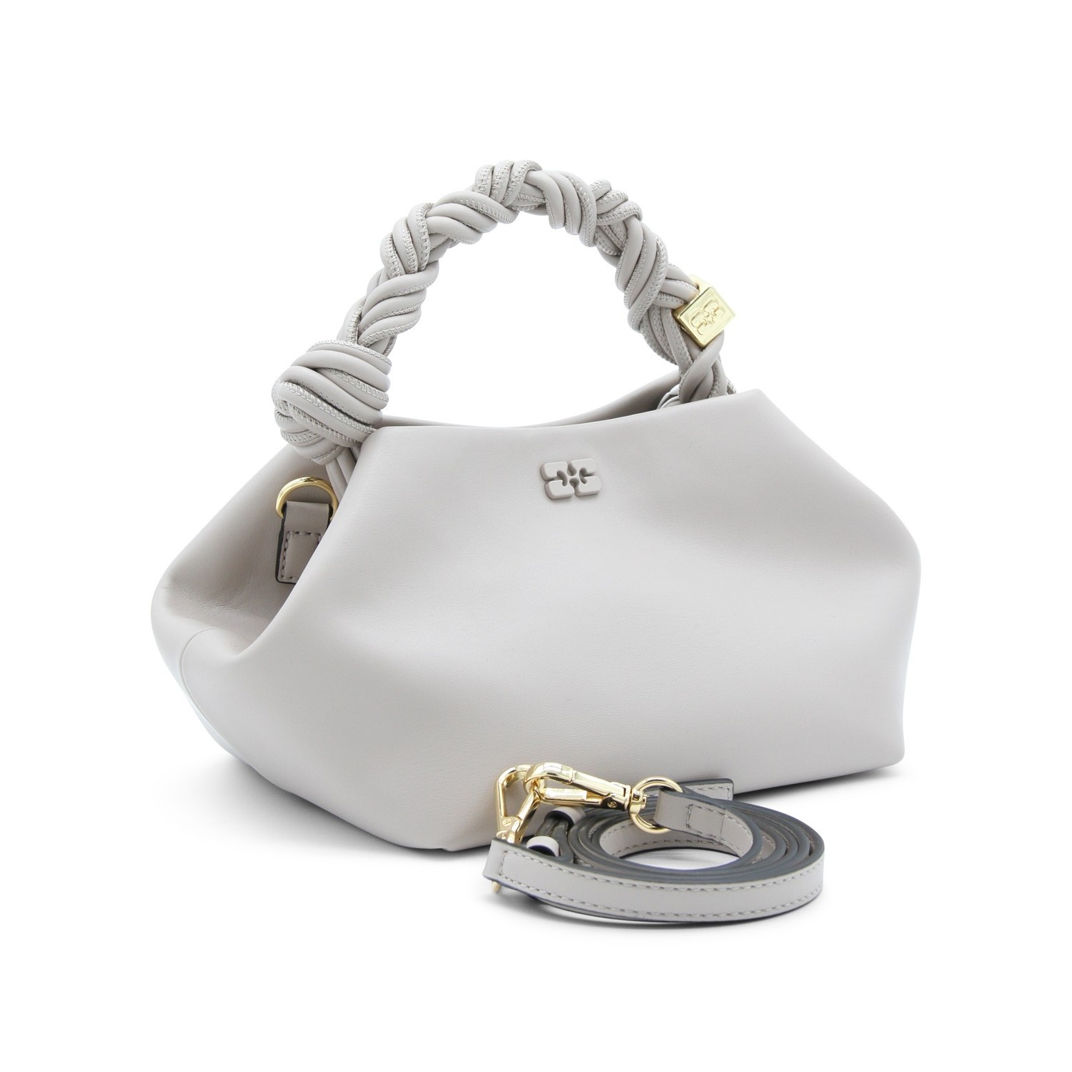 GANNI OYSTER GREY BOU SMALL TOP HANDLE BAG | palazzobellies