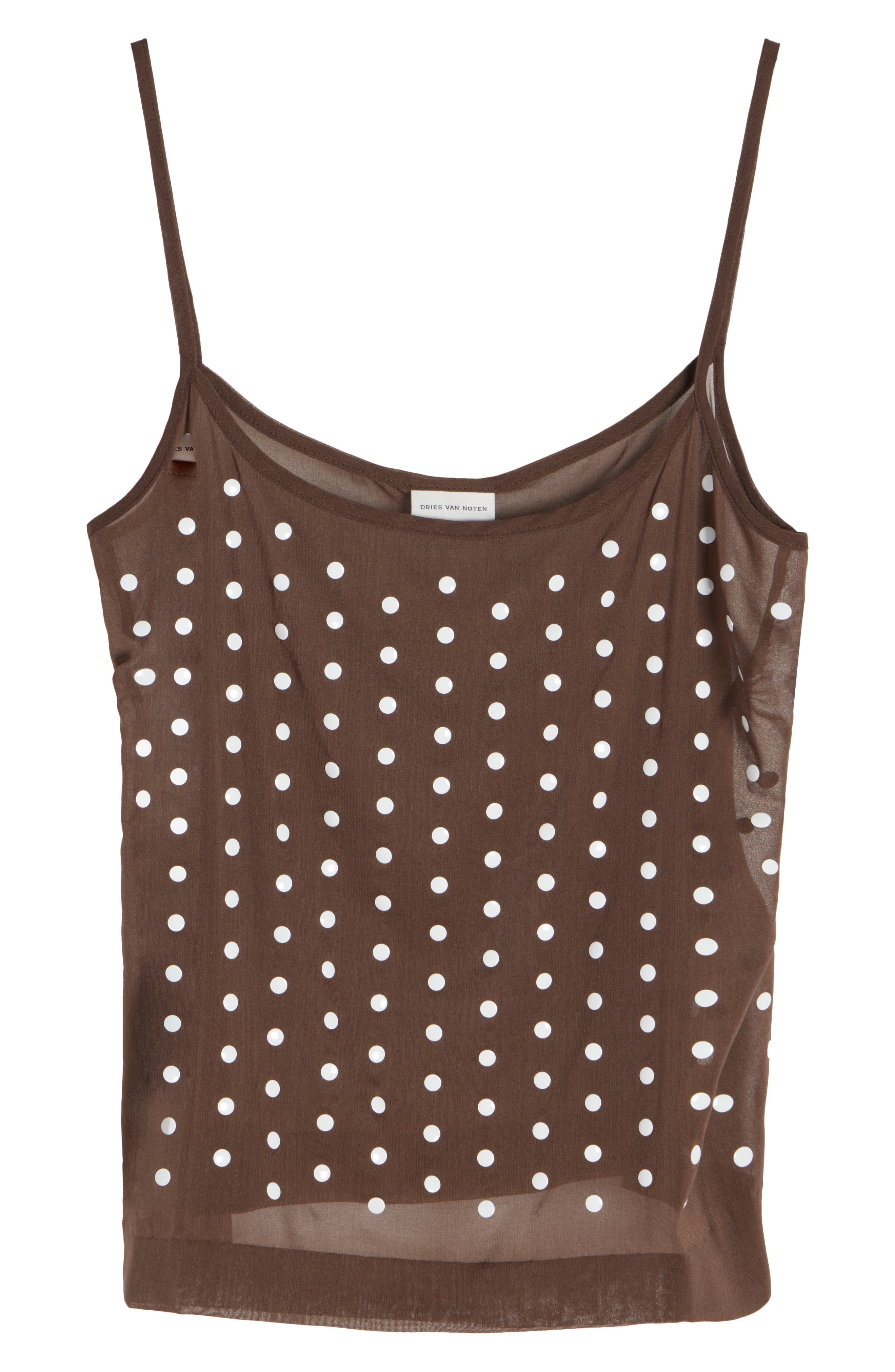 Dries Van Noten Calipso Polka Dot Stretch Silk Camisole in Brown at Nordstrom - 6