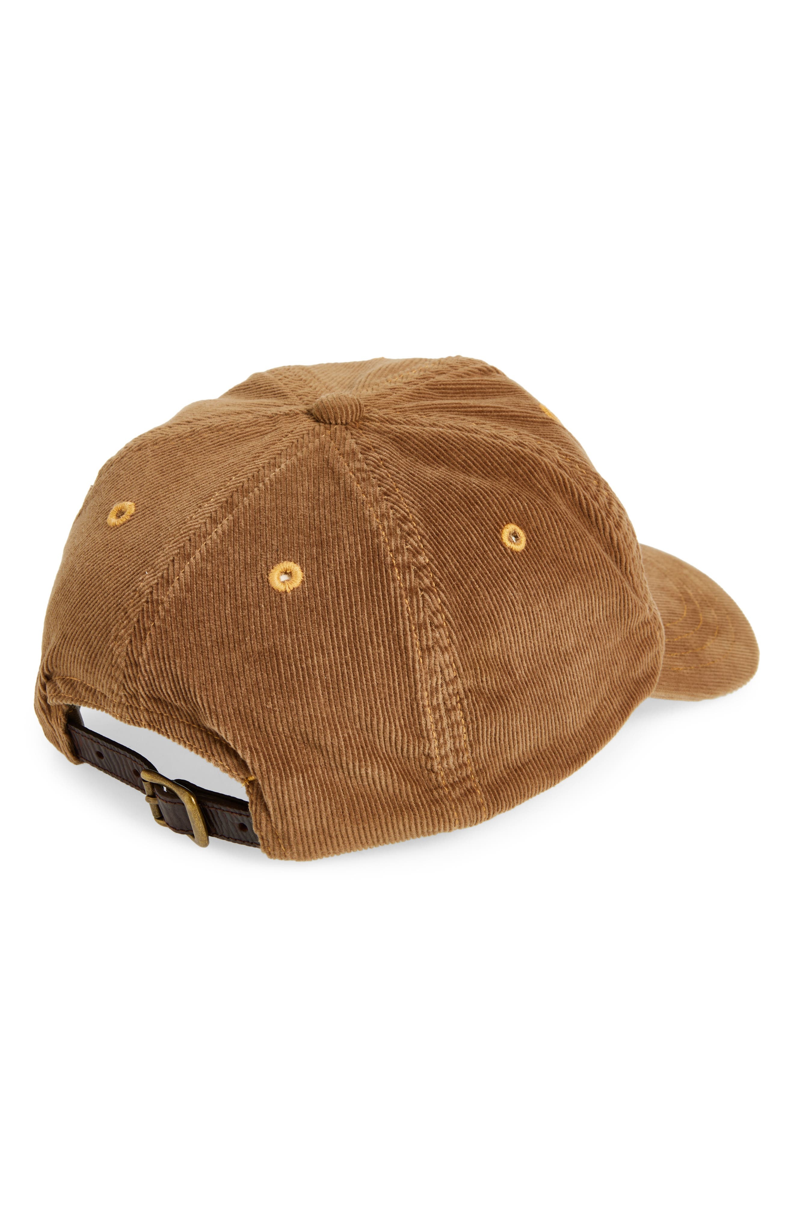 Double RL Logo Patch Cotton Corduroy Baseball Cap in Tan at Nordstrom - 2