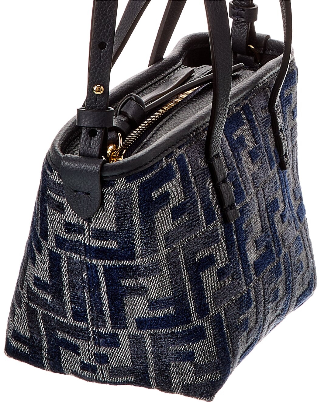 FENDI Roll Mini FF Canvas & Leather Tote - 3