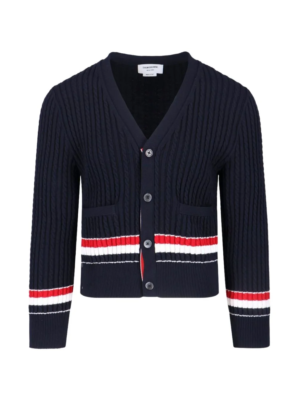 striped knit cardigan - 1