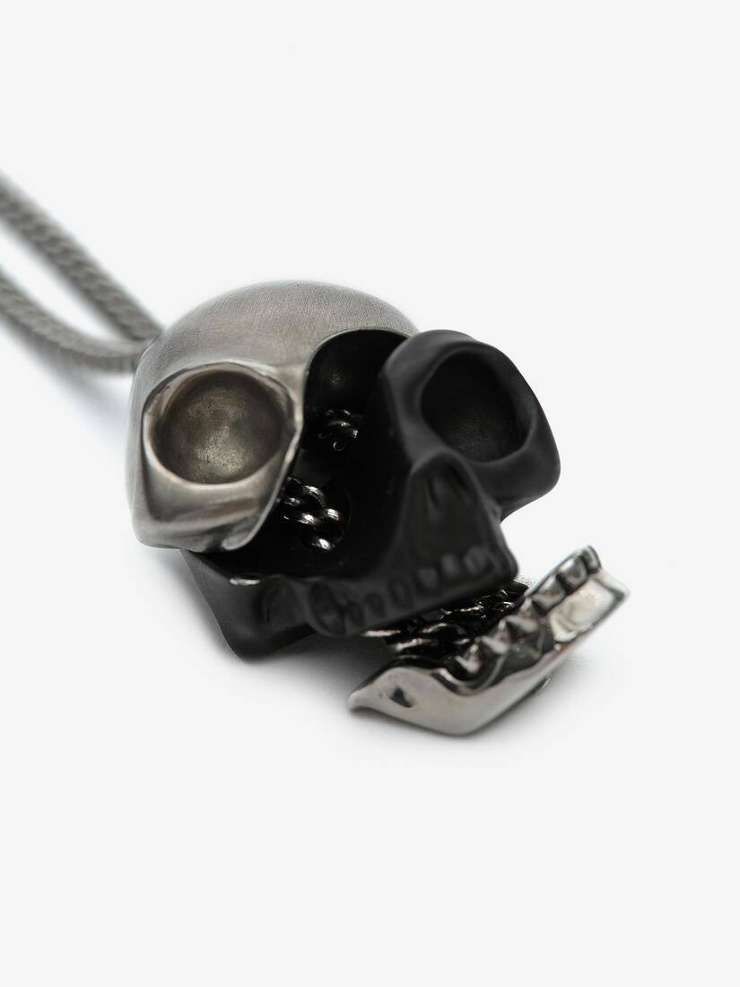 Divided Skull Pendant in Black/silver - 3