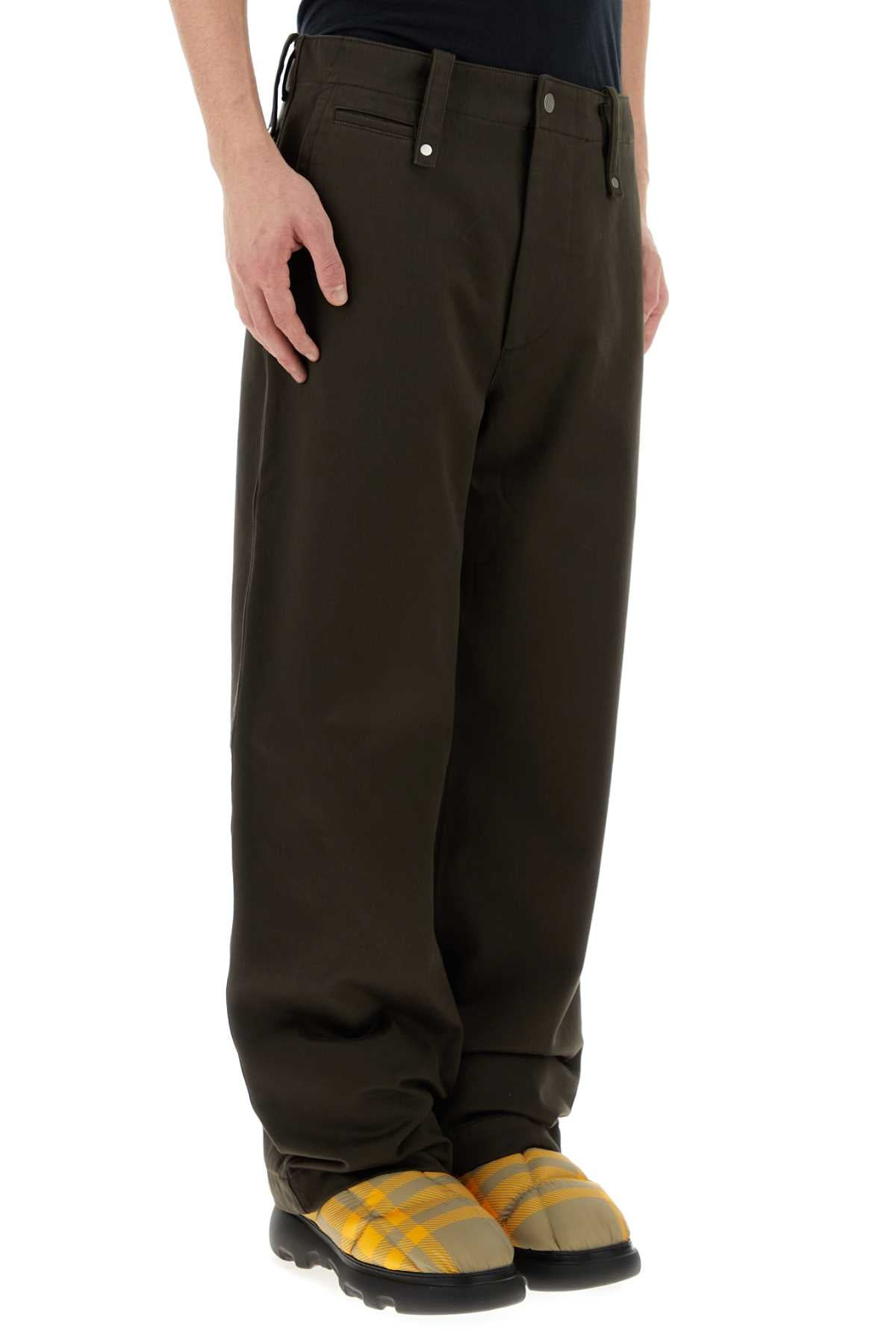 Burberry Men Chocolate Cotton Wide-Leg Pant - 3