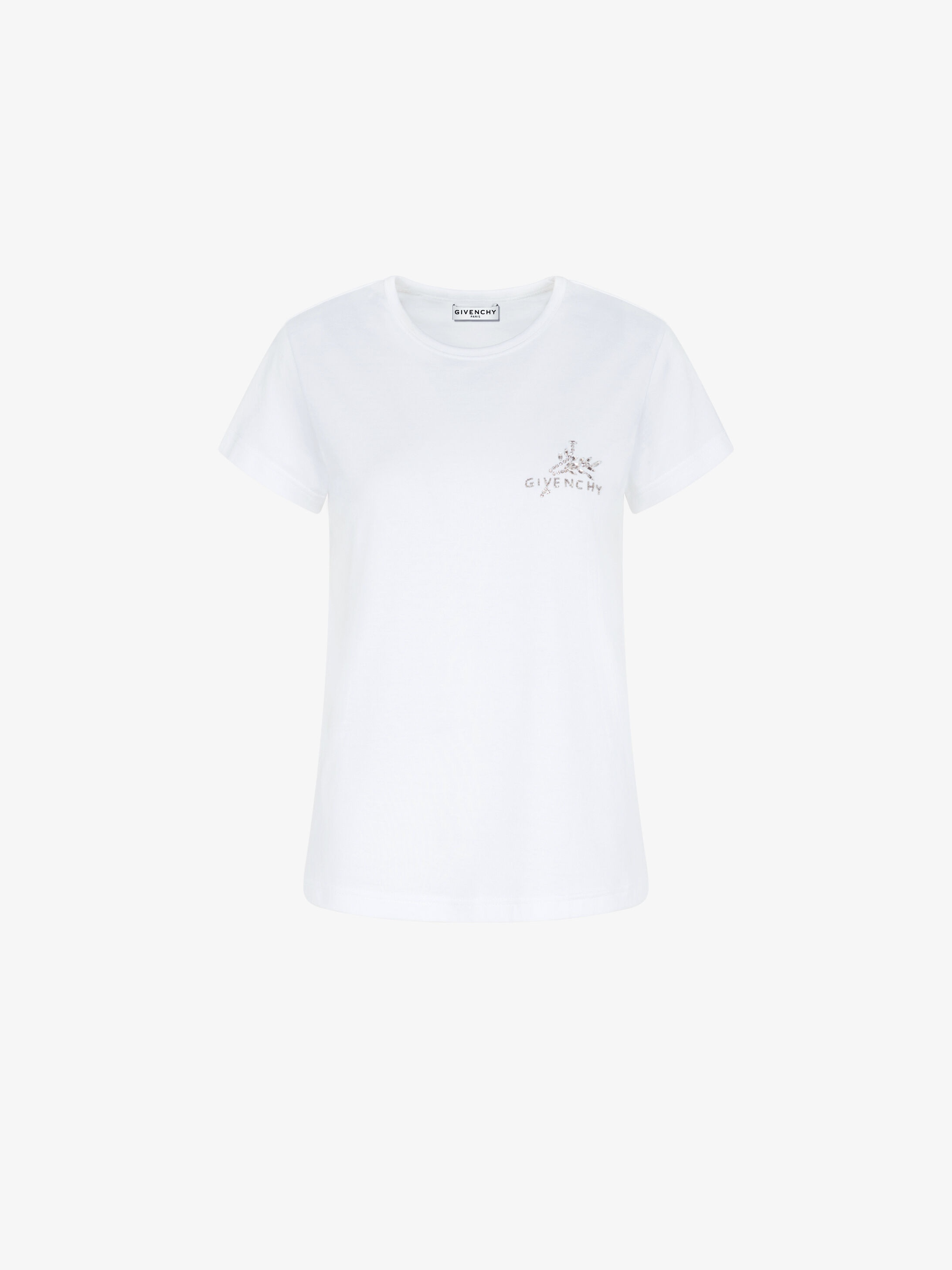 GIVENCHY slim fit crystals embroidered t-shirt - 1