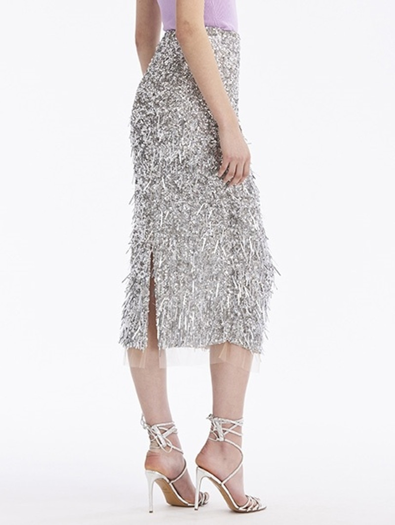 Oscar de la Renta SEQUIN & PAILLETTE EMBROIDERED PENCIL SKIRT outlook