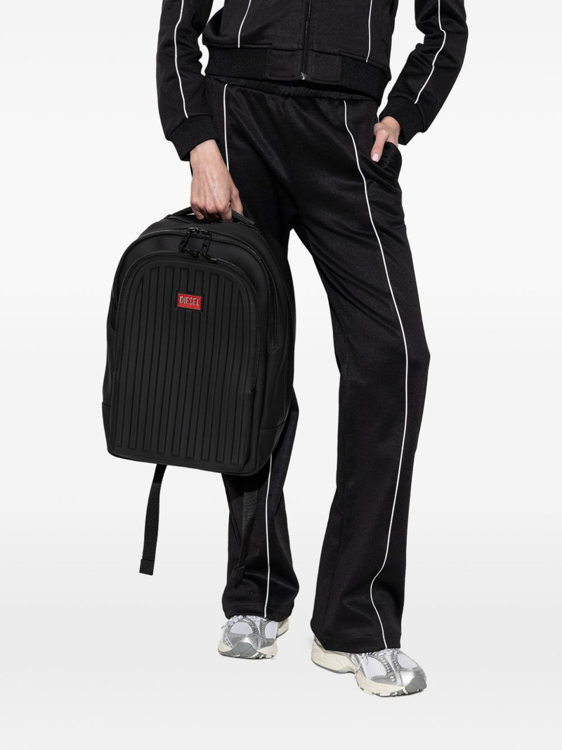 Diesel ribbed logo-plaque backpack outlook