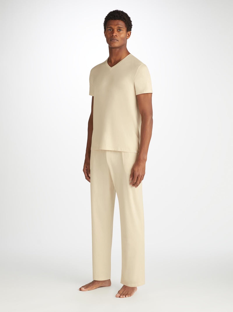 Men's Lounge Pants Basel Micro Modal Stretch Ecru - 3
