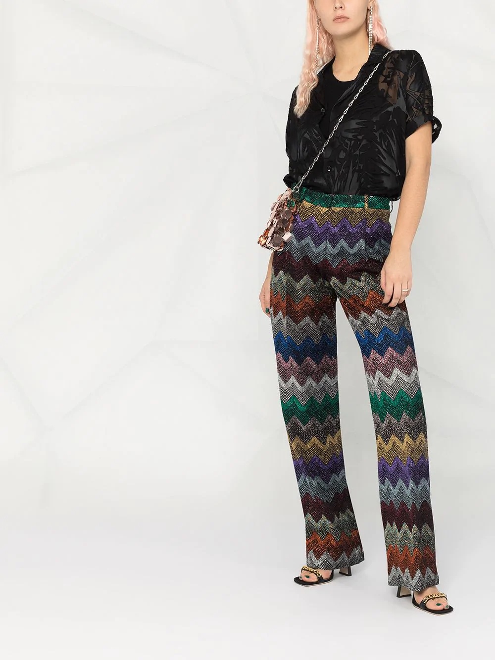 zigzag tailored trousers - 2