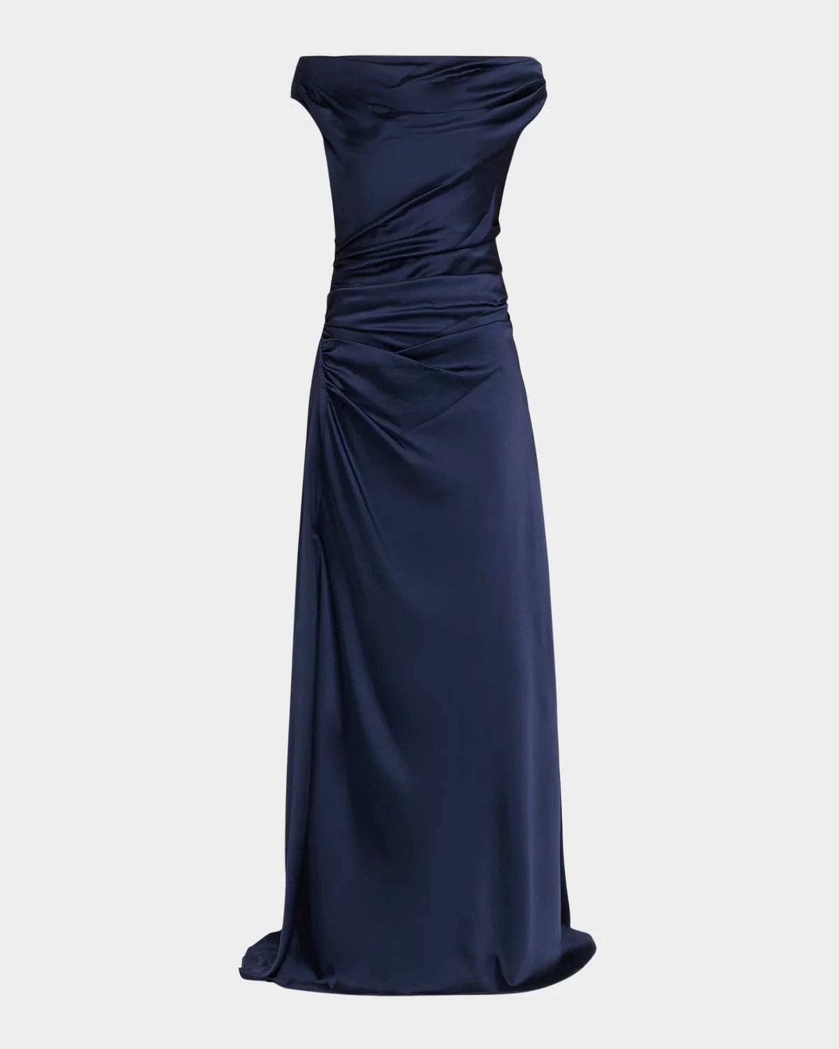 Elinne Draped Off-Shoulder Column Gown - 1