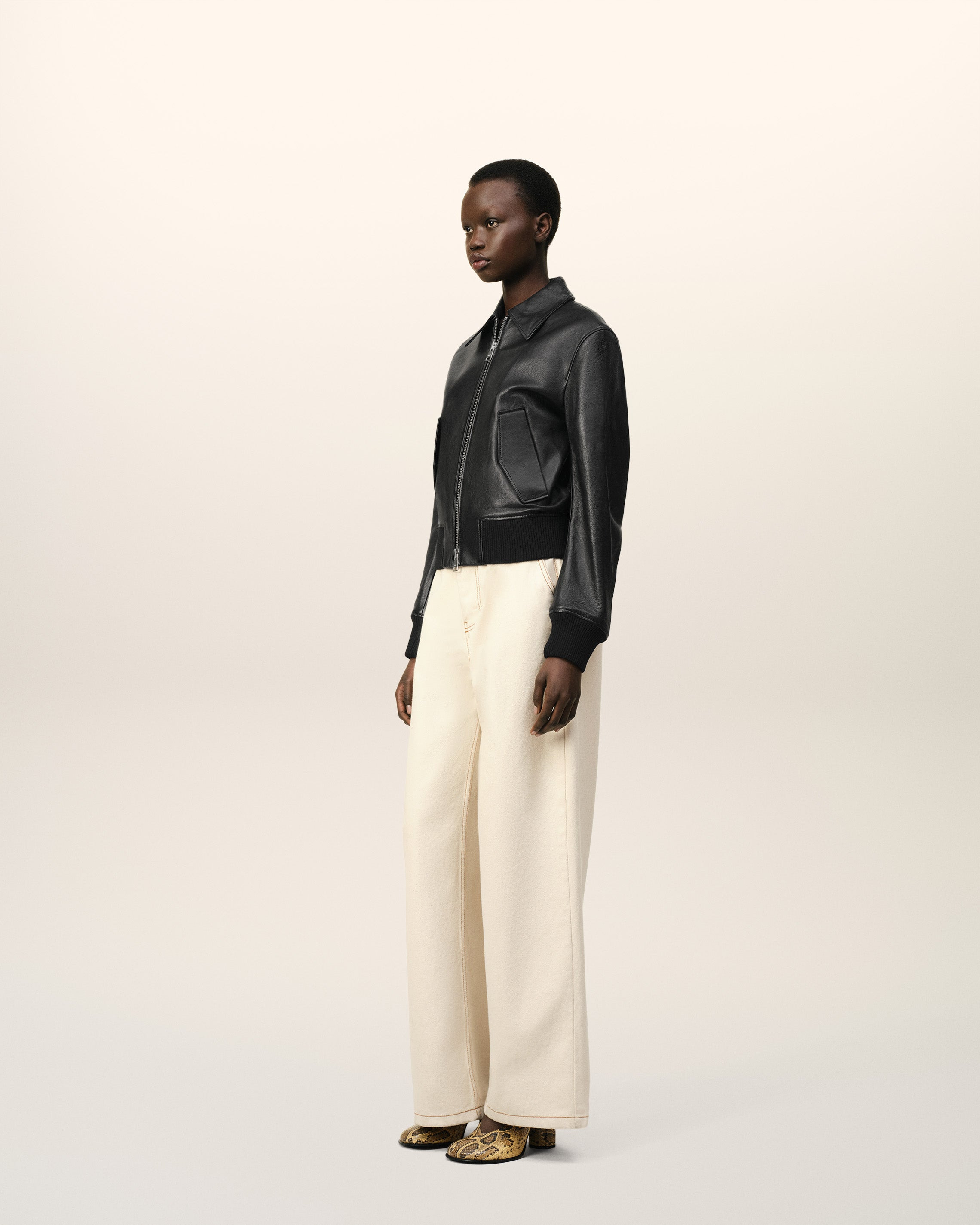 LEATHER ZIPPED JACKET - 6