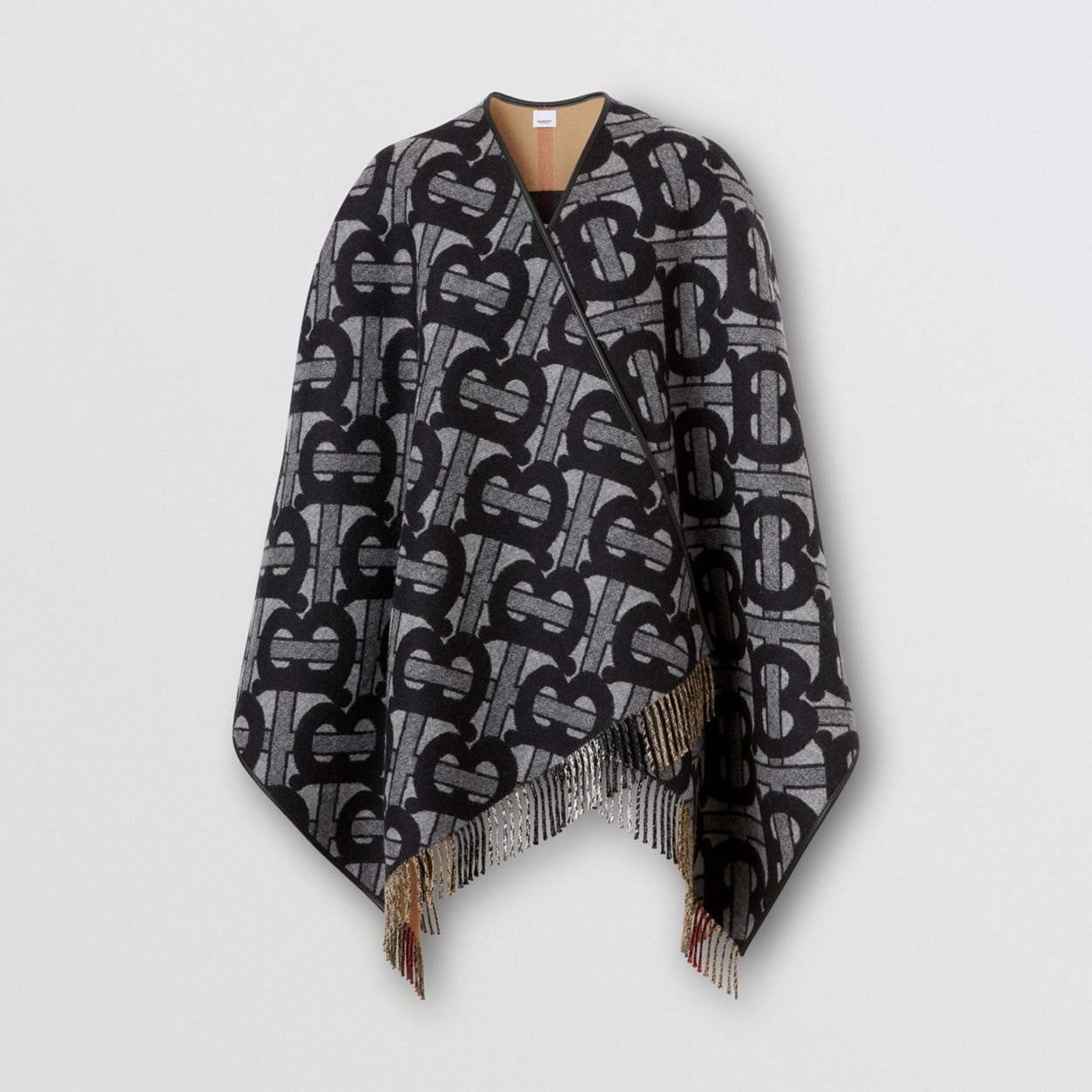 Monogram Wool Cashmere Jacquard Cape - 4