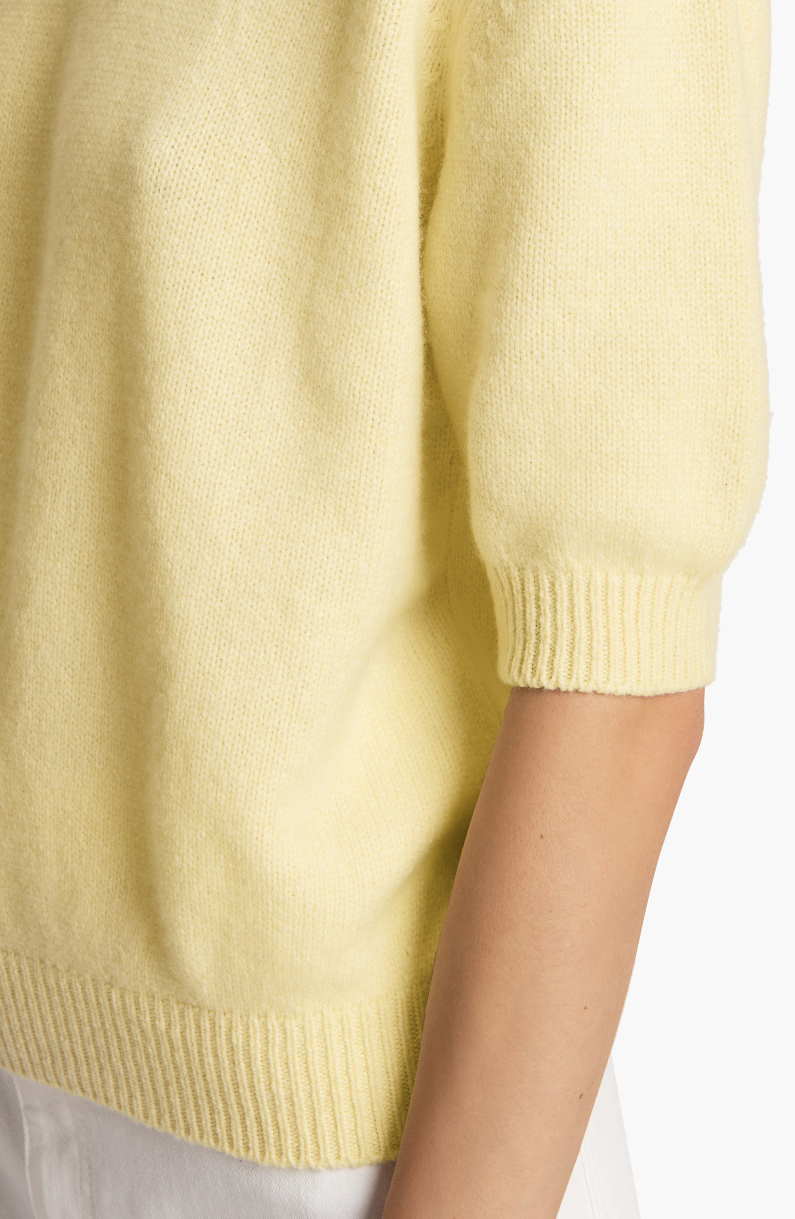 Khaite Davin Short Sleeve Cashmere Sweater in Zest at Nordstrom - 4