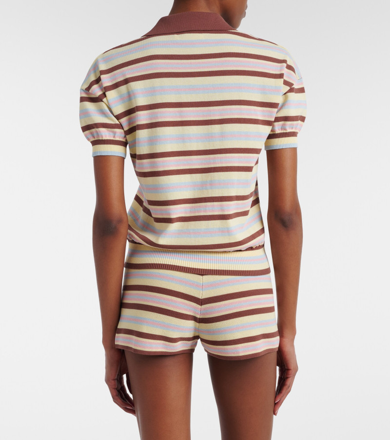 Sable striped cotton-blend polo shirt 5