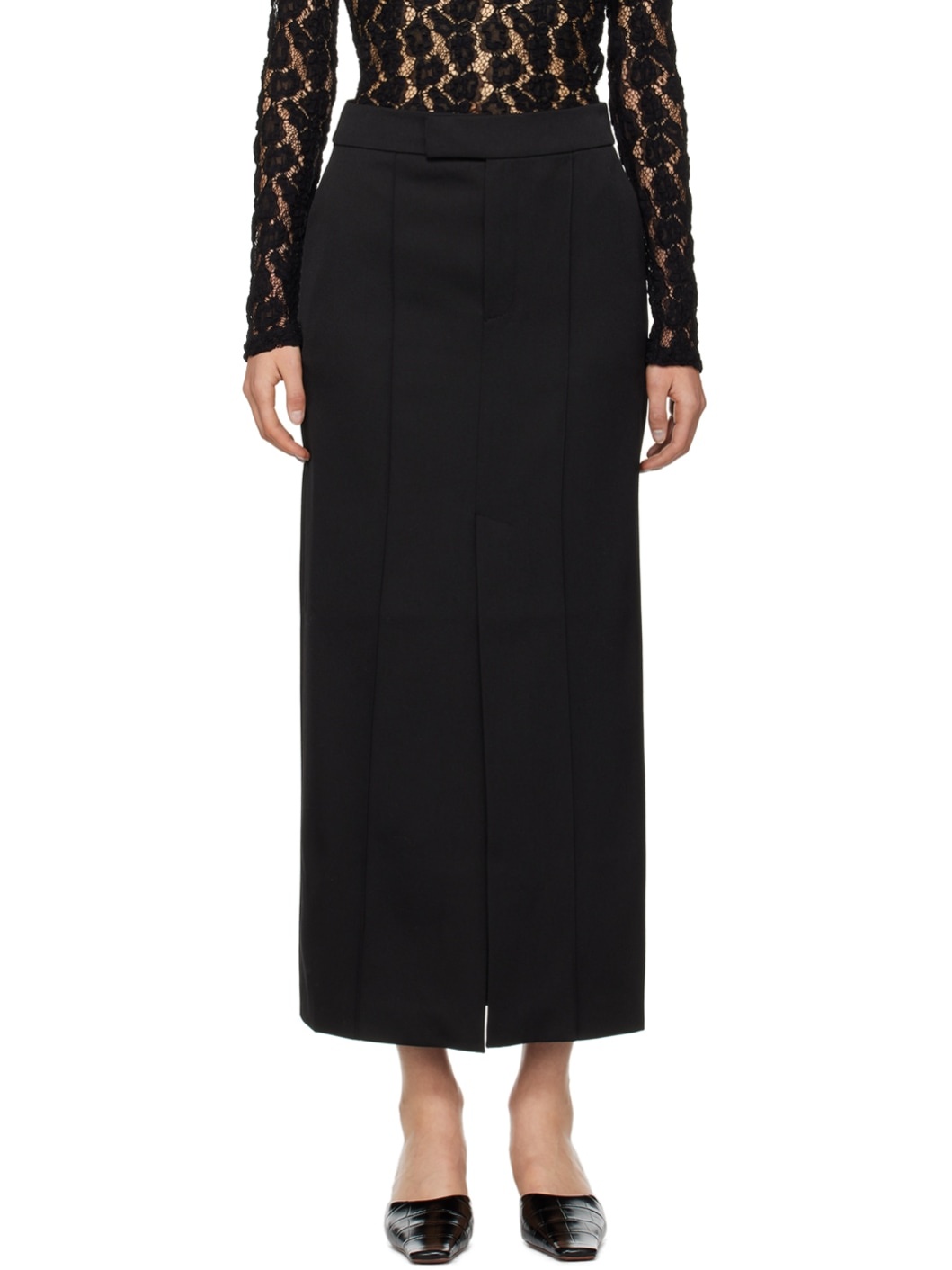 Black Straight Maxi Skirt - 1