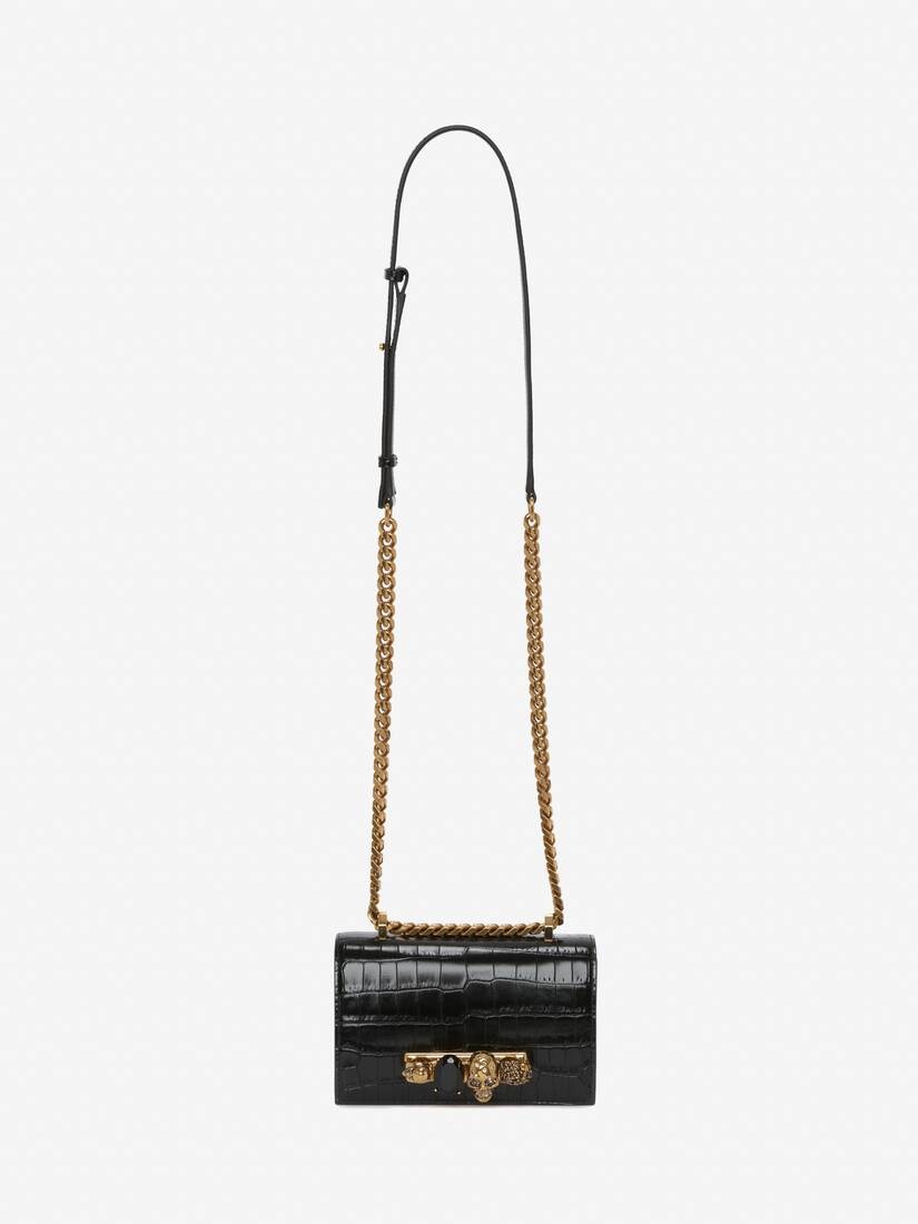 Women's Mini Jewelled Satchel in Black - 7