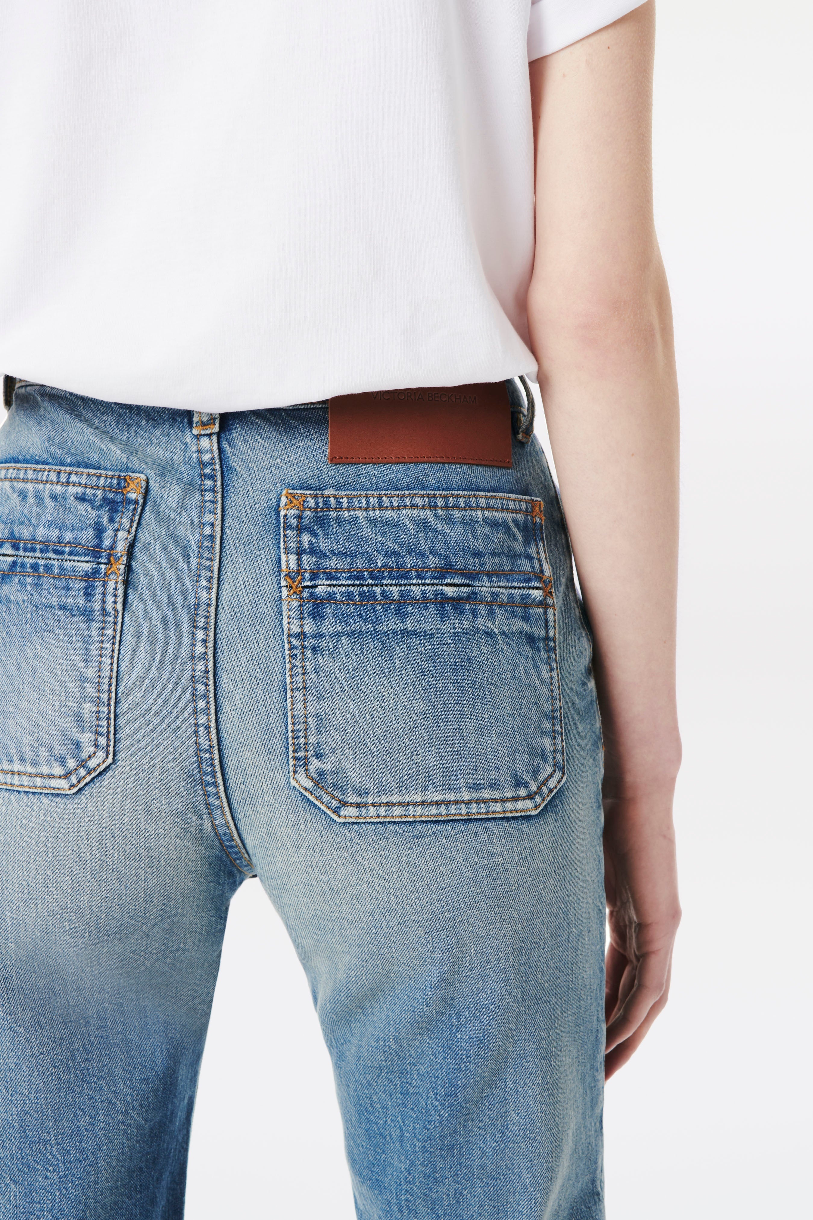 Faye High Rise Slim Fit Jean in Grey-Blue Wash - 5