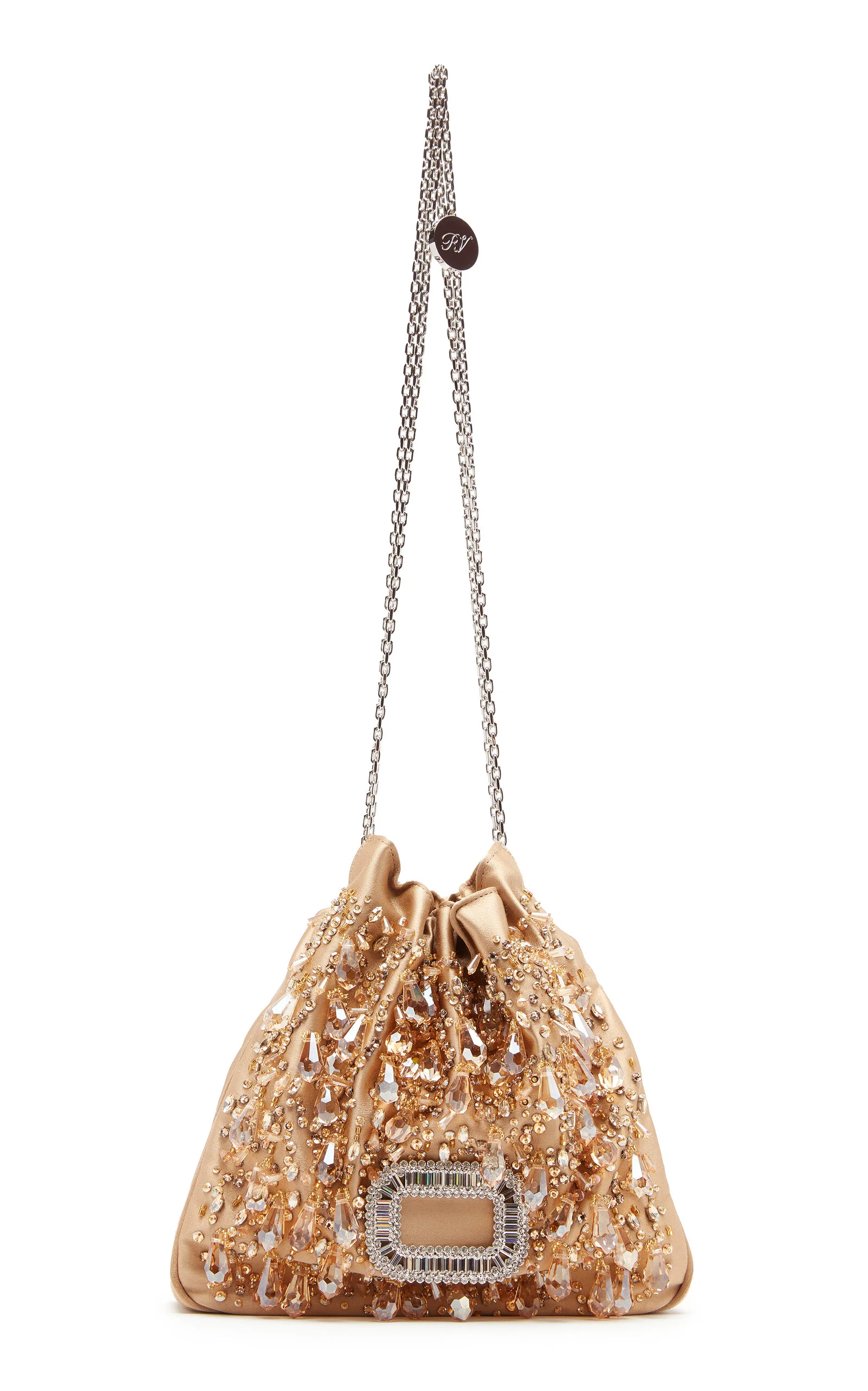 Pilgrim Chandelier Embellished Satin Mini Bag gold - 1