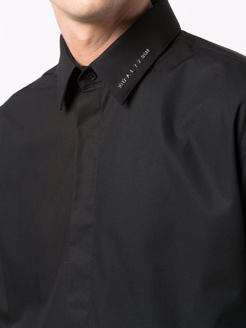 logo-collar cotton shirt - 5