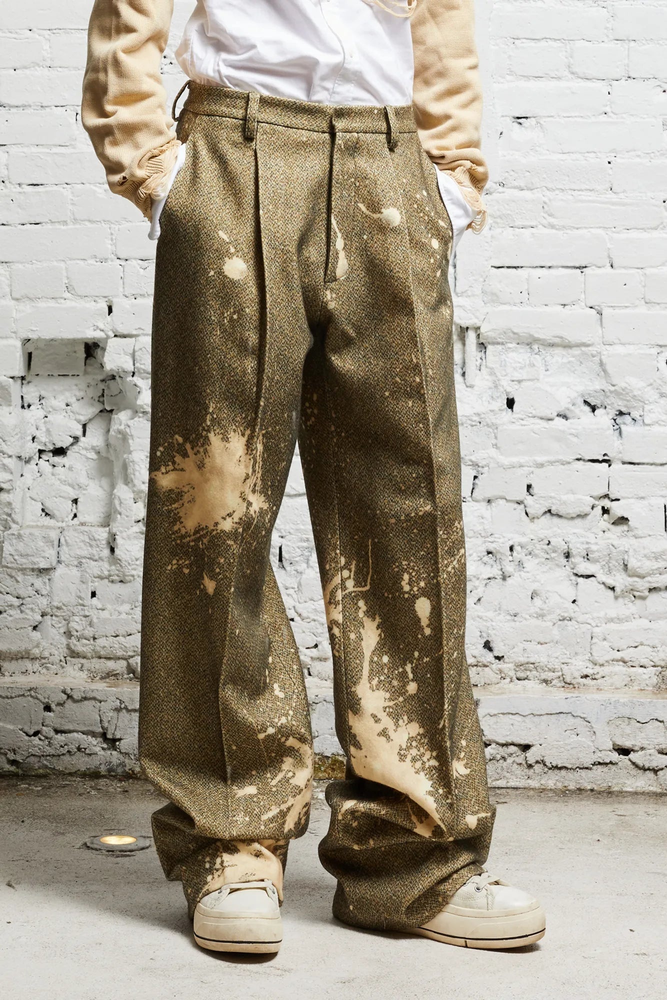 WIDE LEG TROUSER - TWEED PAINT SPLATTER - 1