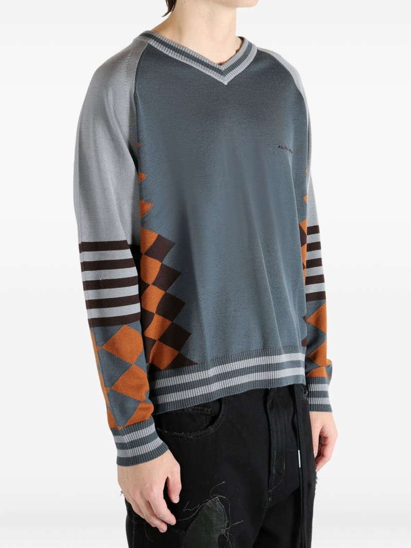 Asics x Argyle striped ribbed hem jumper outlook