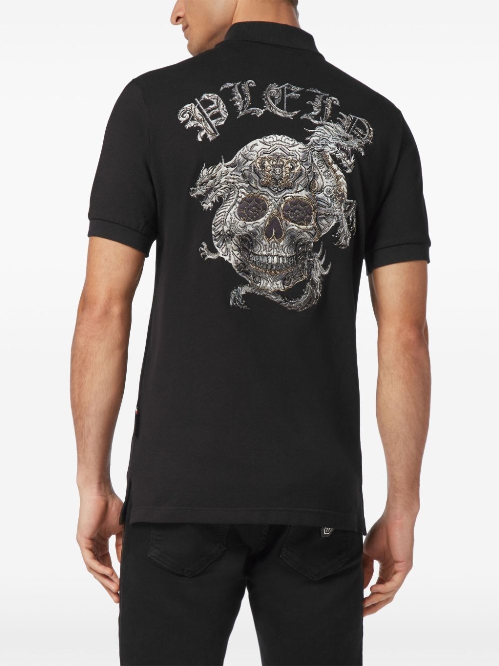 Skull-print polo shirt - 4