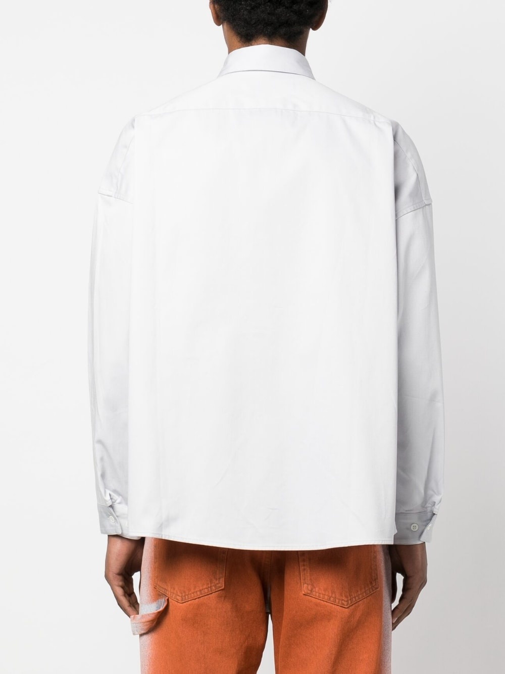 logo-embroidered cotton shirt - 4