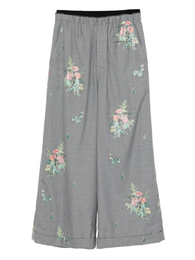 floral embroidered trousers 1