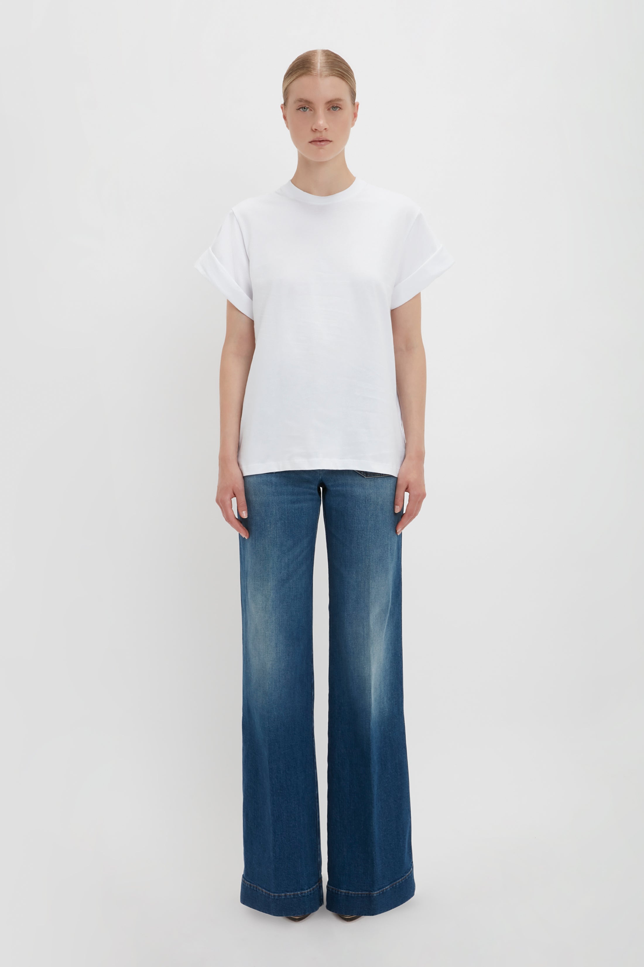 Asymmetric Relaxed Fit T-Shirt In White - 2