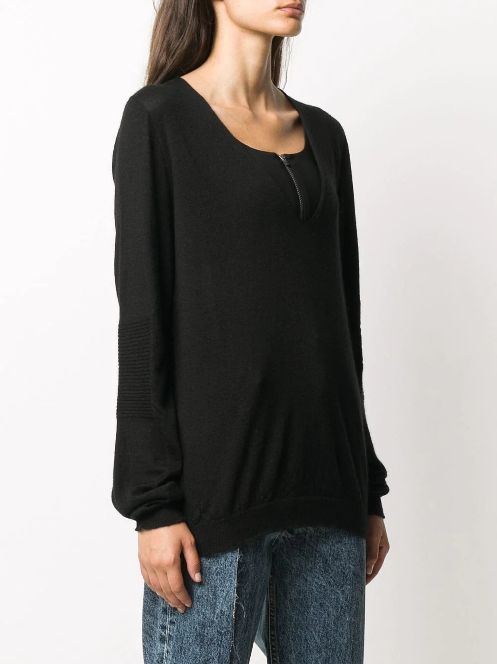 V-neck cashmere knit jumper - 3