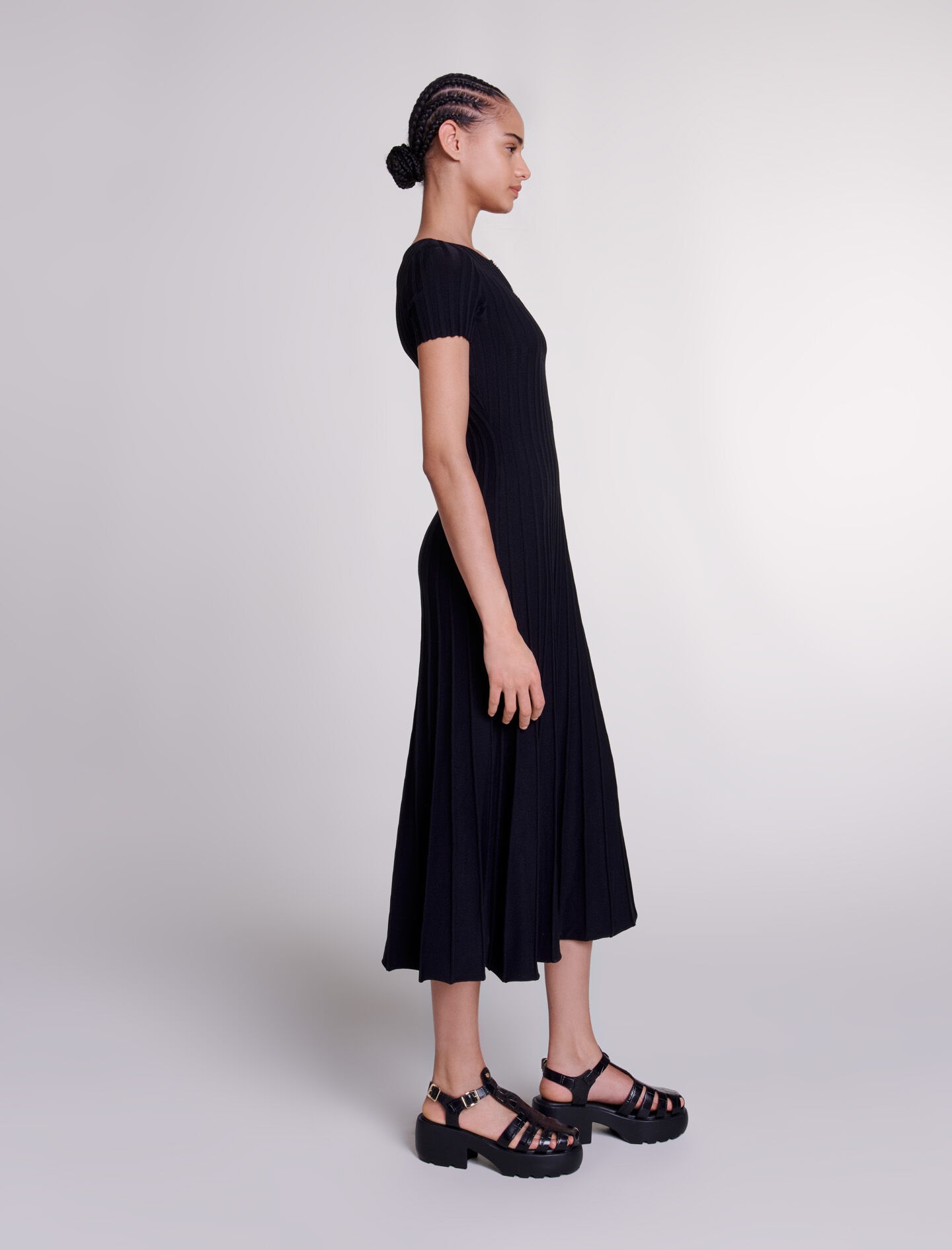 Rib knit maxi dress - 4