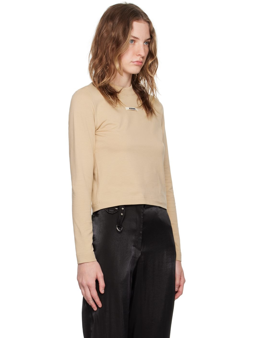 Beige La Casa 'Le t-shirt Gros Grain manches longues' Long Sleeve T-Shirt - 2