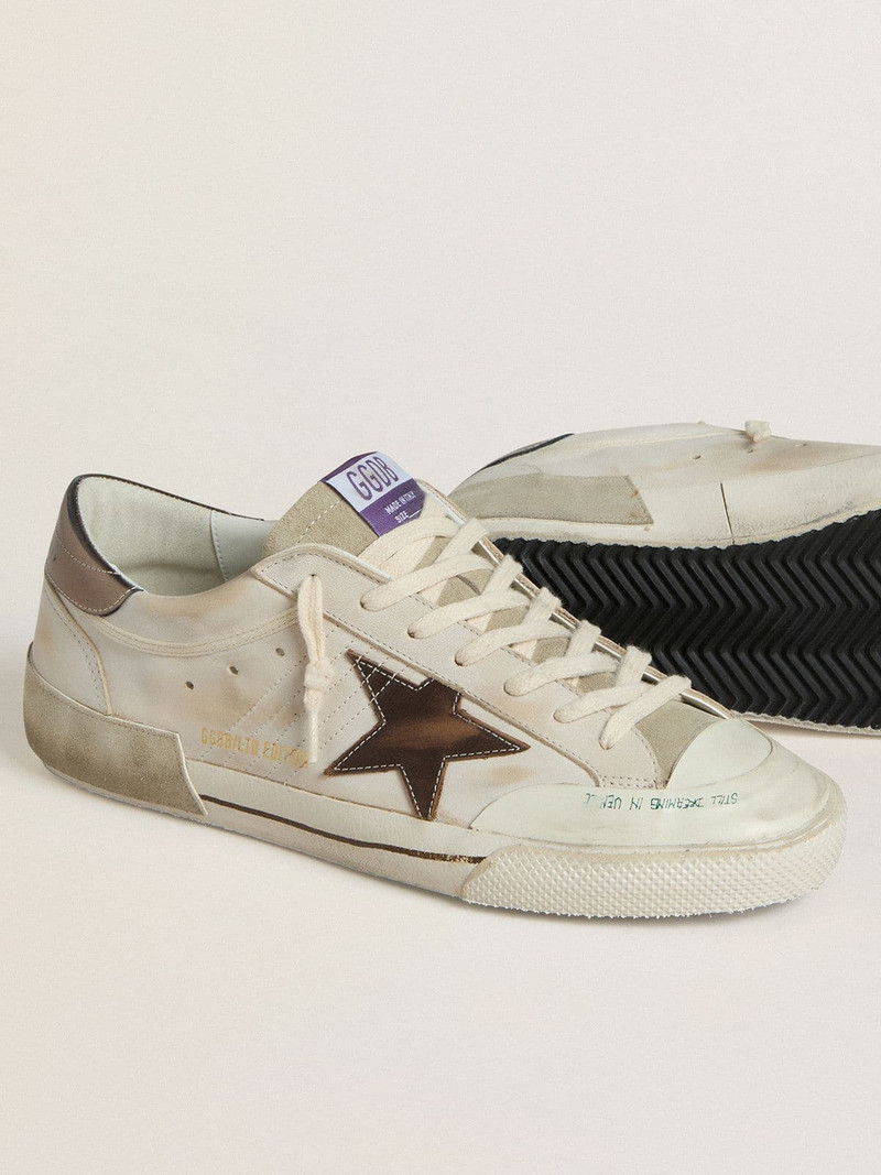 Men's Super-Star LTD in suede with brown leather star and metallic leather heel tab 3