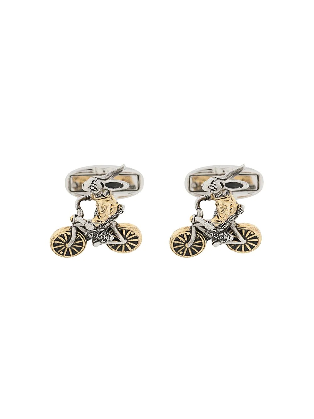 cycling rabbit cufflinks - 1