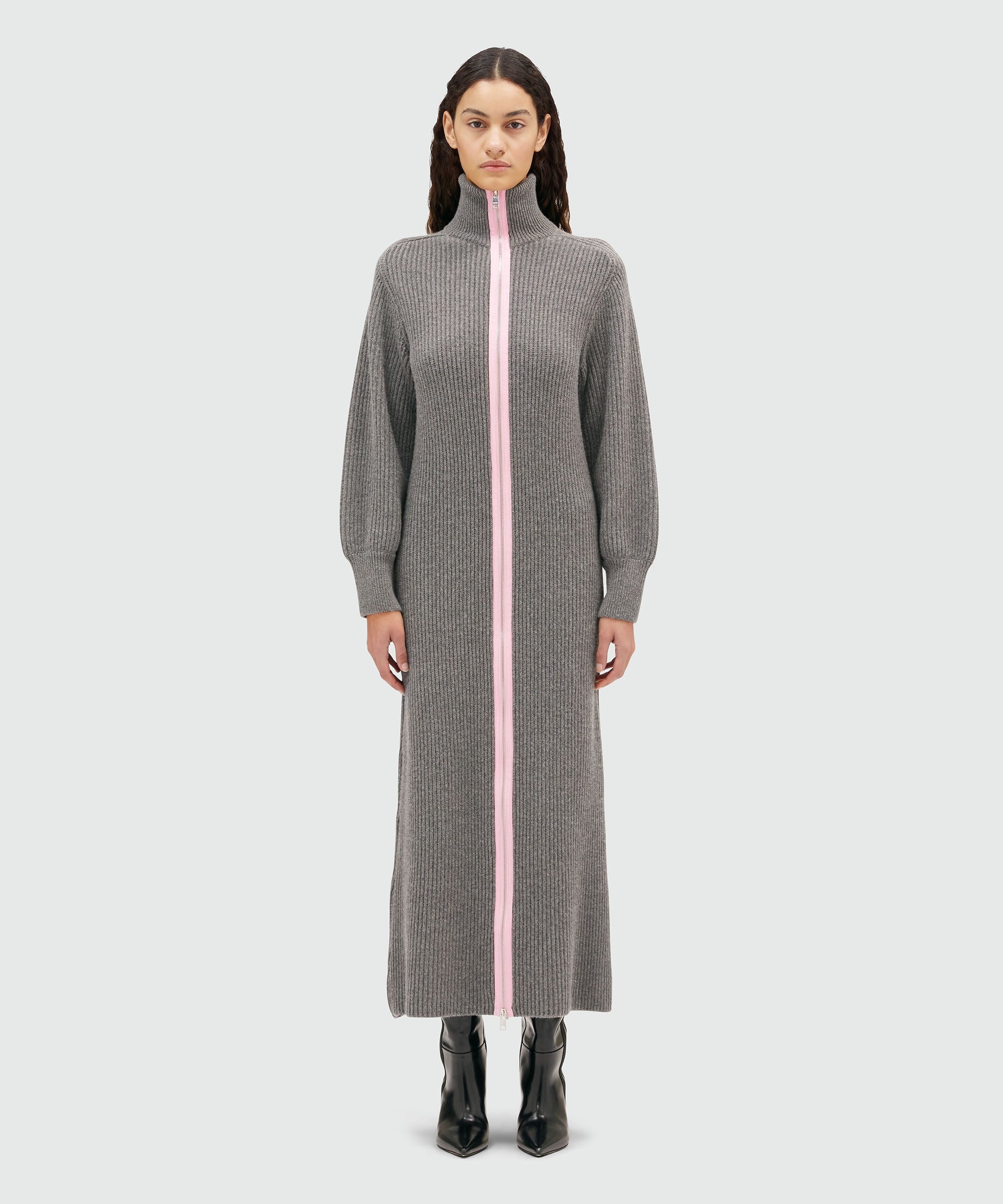Ribbed knit long dress - 2