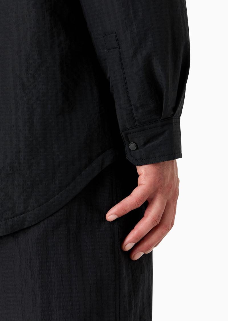 Lightweight nylon seersucker water-repellent shirt jacket 6