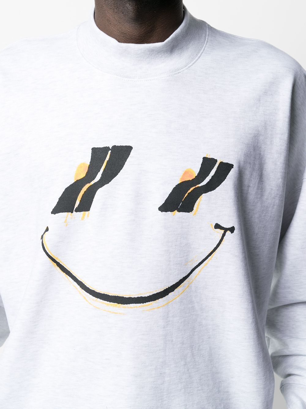 smile-print cotton sweatshirt - 5