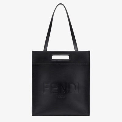 FENDI Black leather shopper outlook