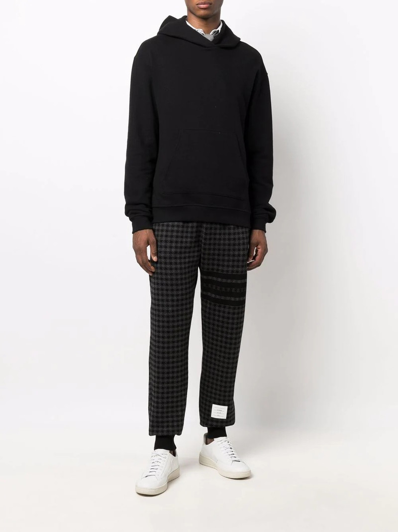 Thom Browne Black Cotton Gunclub Check Jacquard 4-Bar Sweatpants outlook