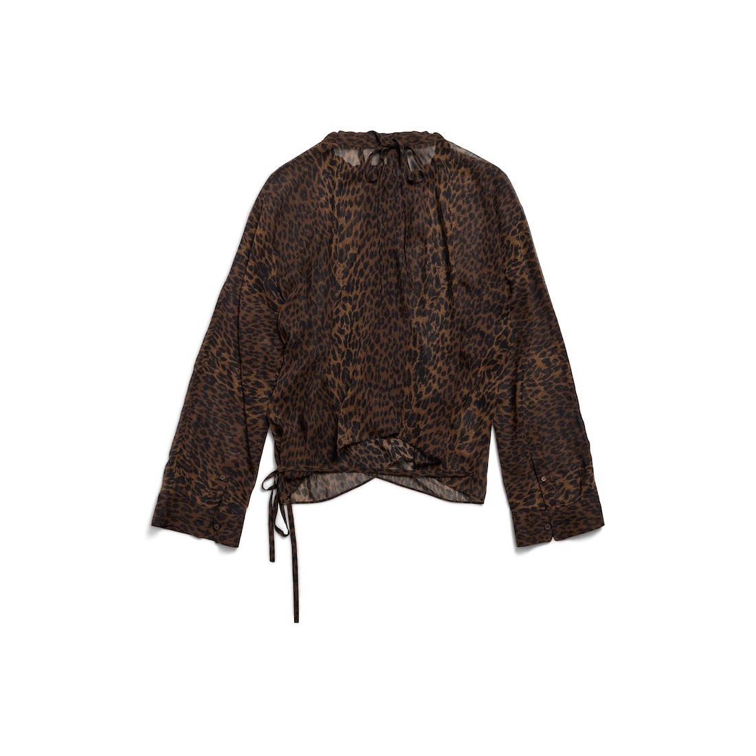 Women's Leopard Minimal Blouse in Brown - 6
