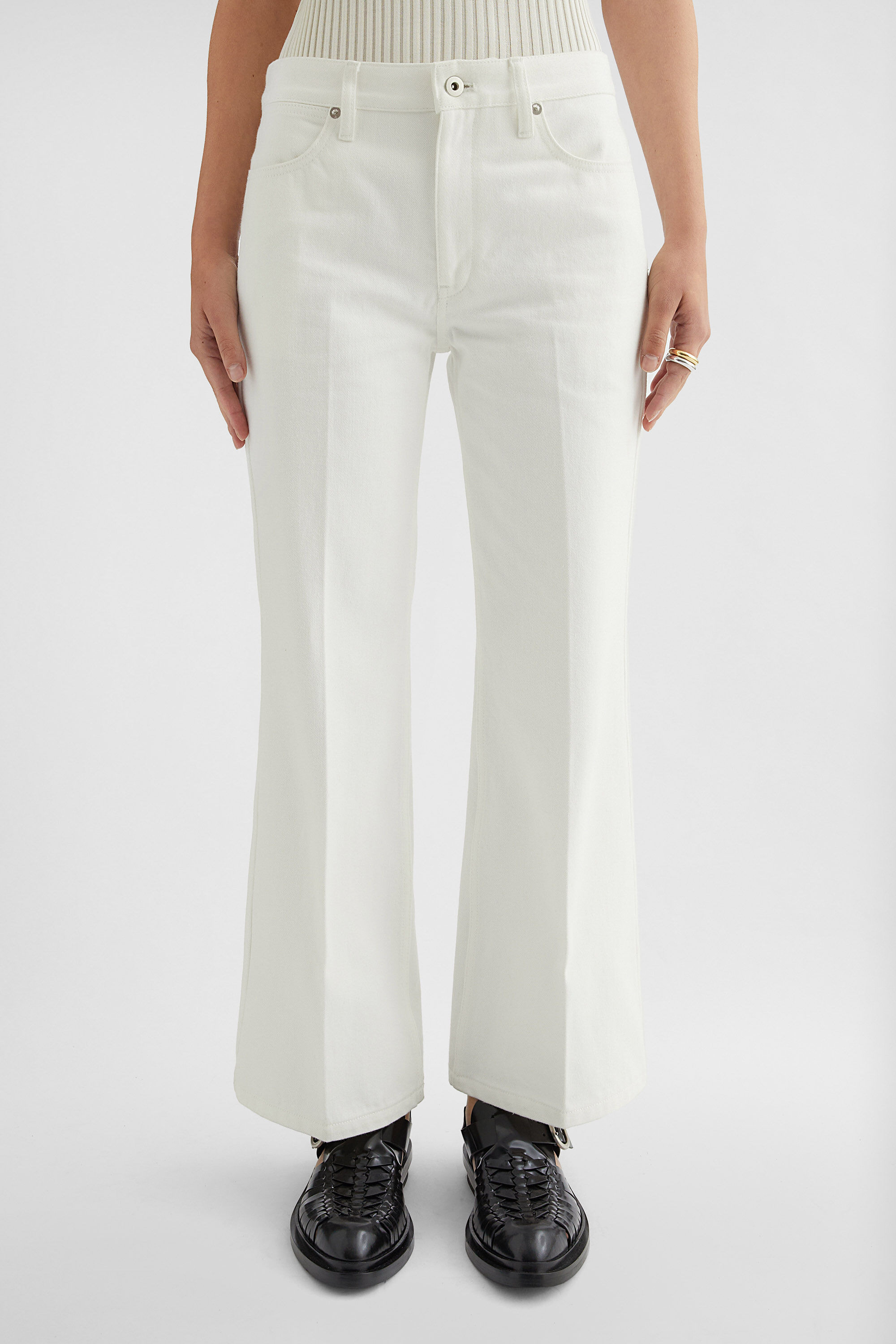 Flared Denim Trousers - 7
