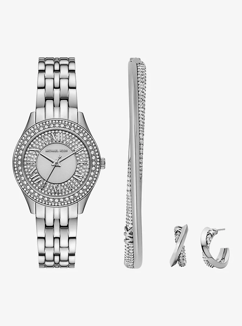 Mini Harlowe Pavé Gold-Tone Watch and Jewelry Set - 1