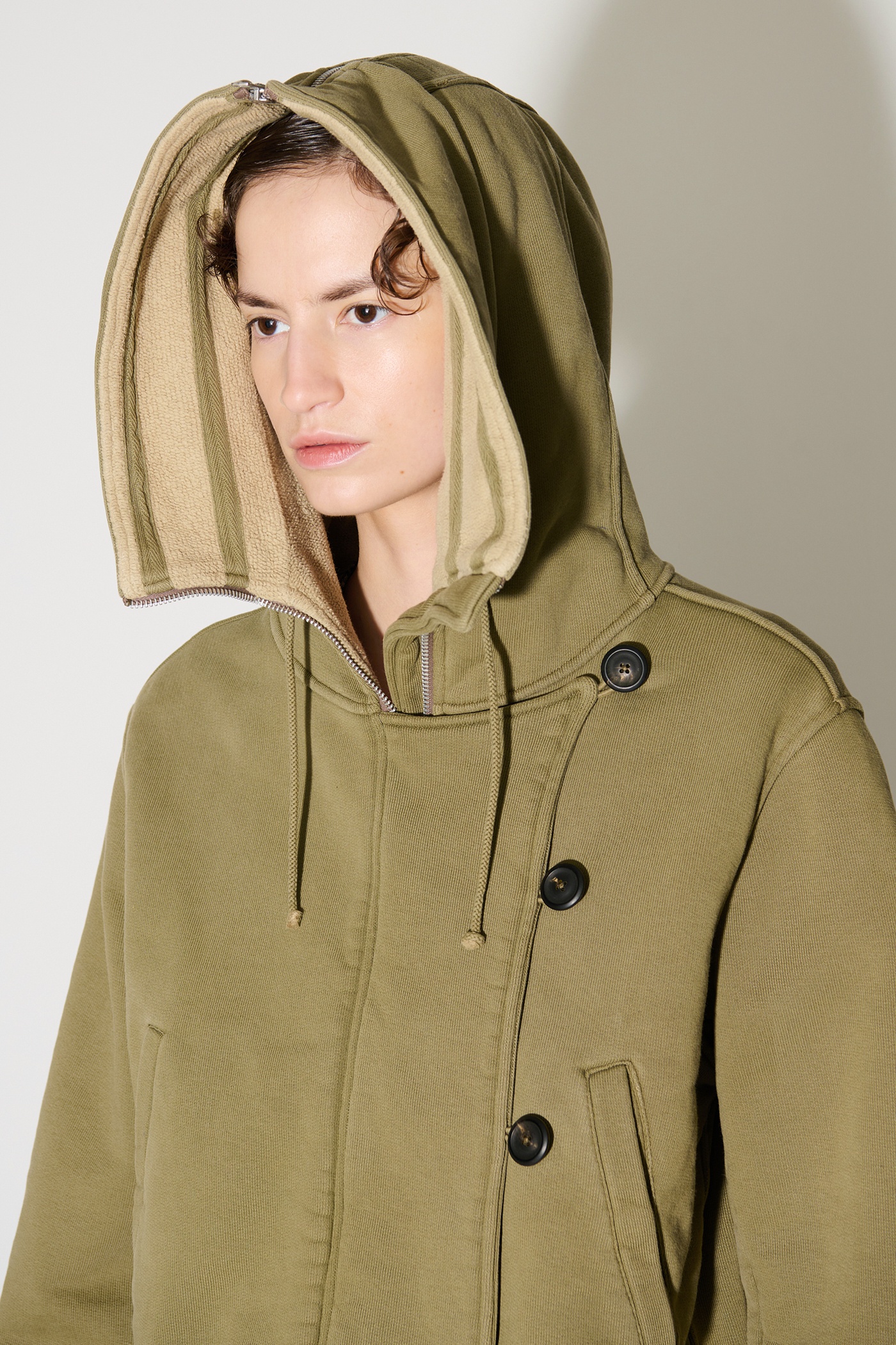 Flight Hood Olive Hefty Fleece - 5