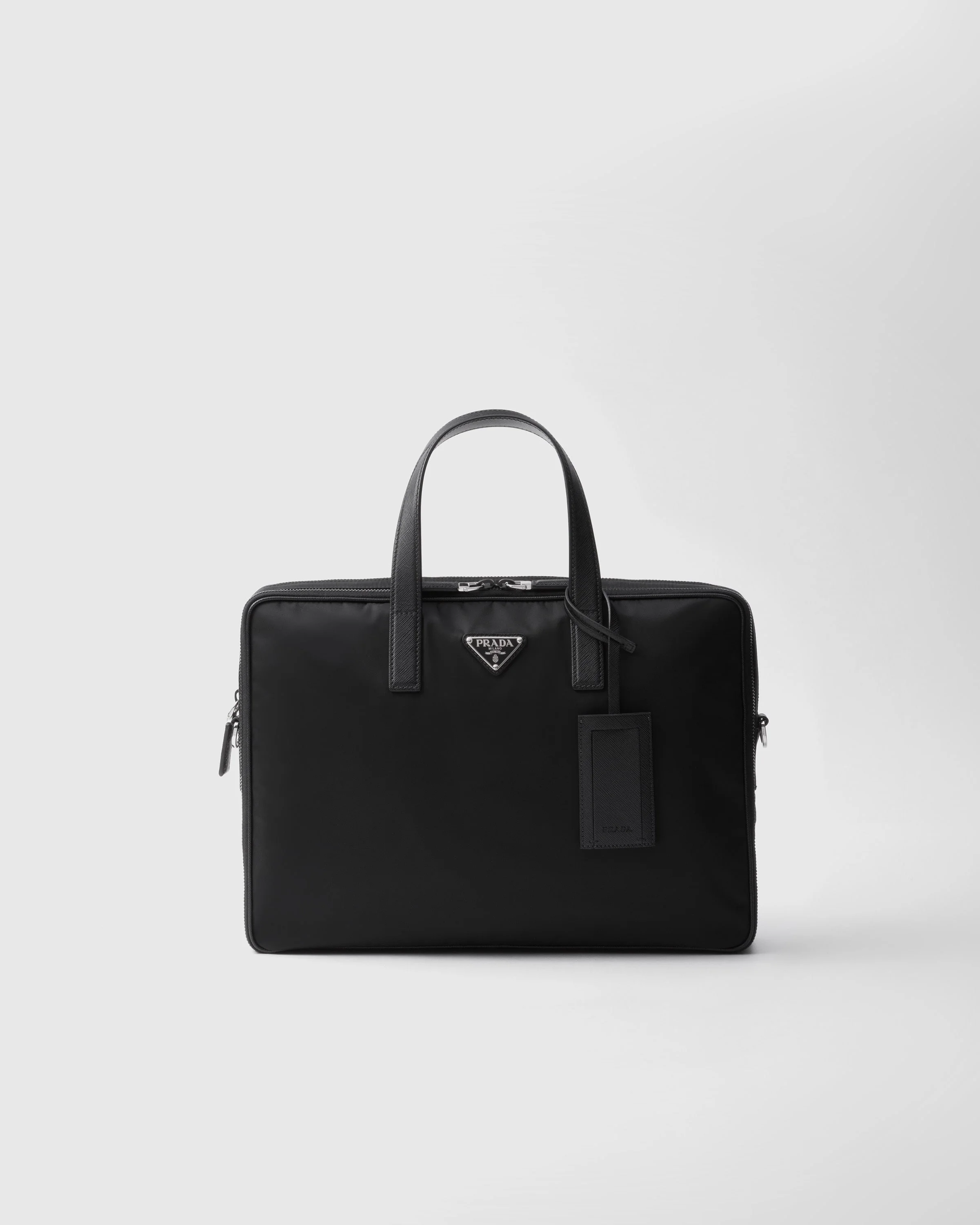 Re-Nylon and Saffiano leather briefcase - 1