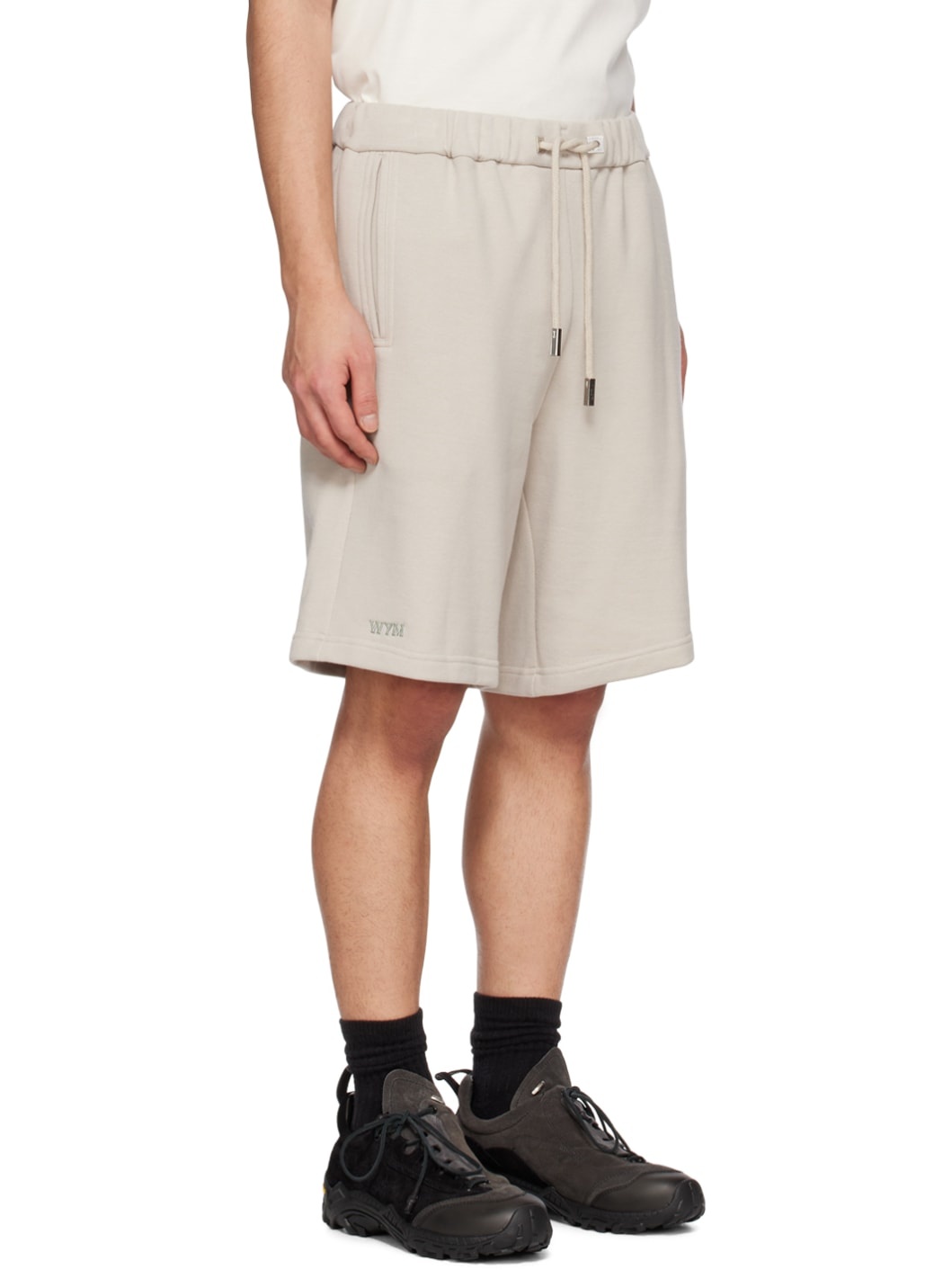 Beige Drawstring Shorts - 2