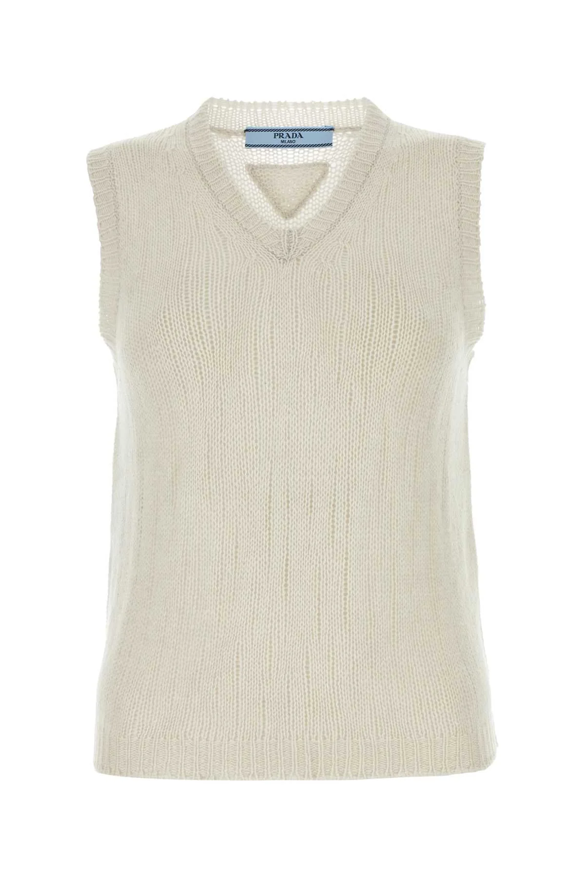 Prada Women Chalk Cashmere Vest - 1