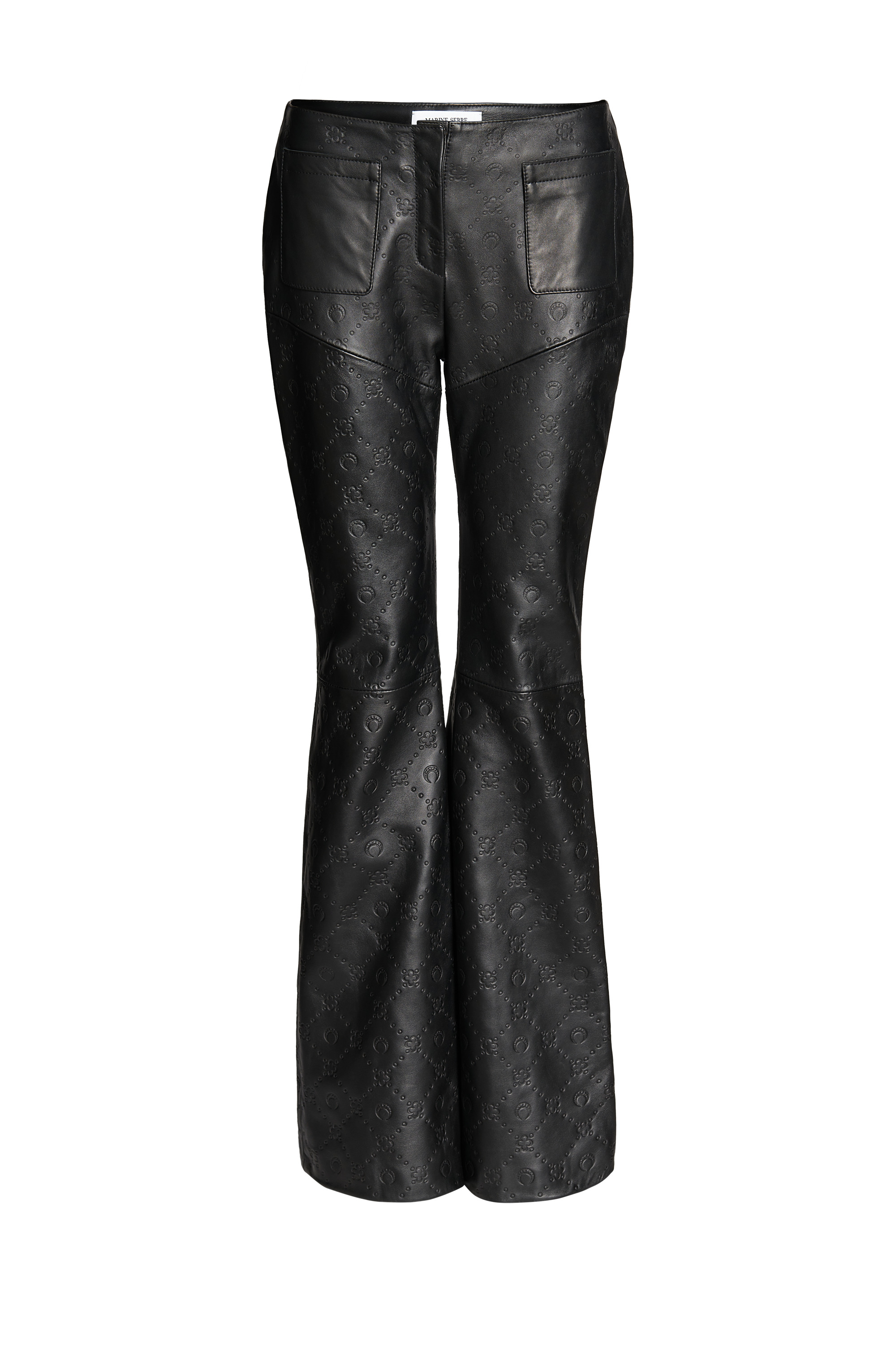 Embossed Deadstock Leather Wide-Leg Trousers - 1