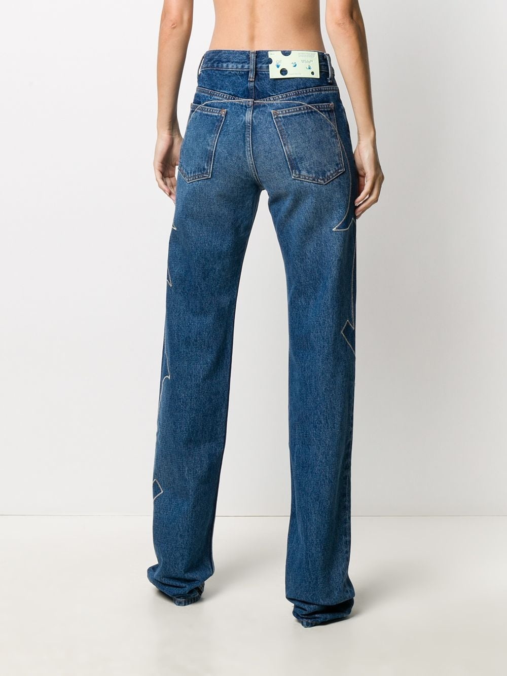 embroidered straight-leg jeans - 4