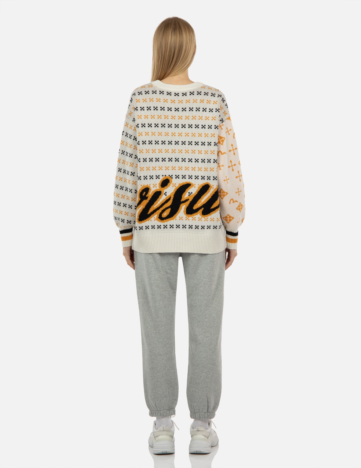 Logo Calligraphy Jacquard Knitted Sweater - 6