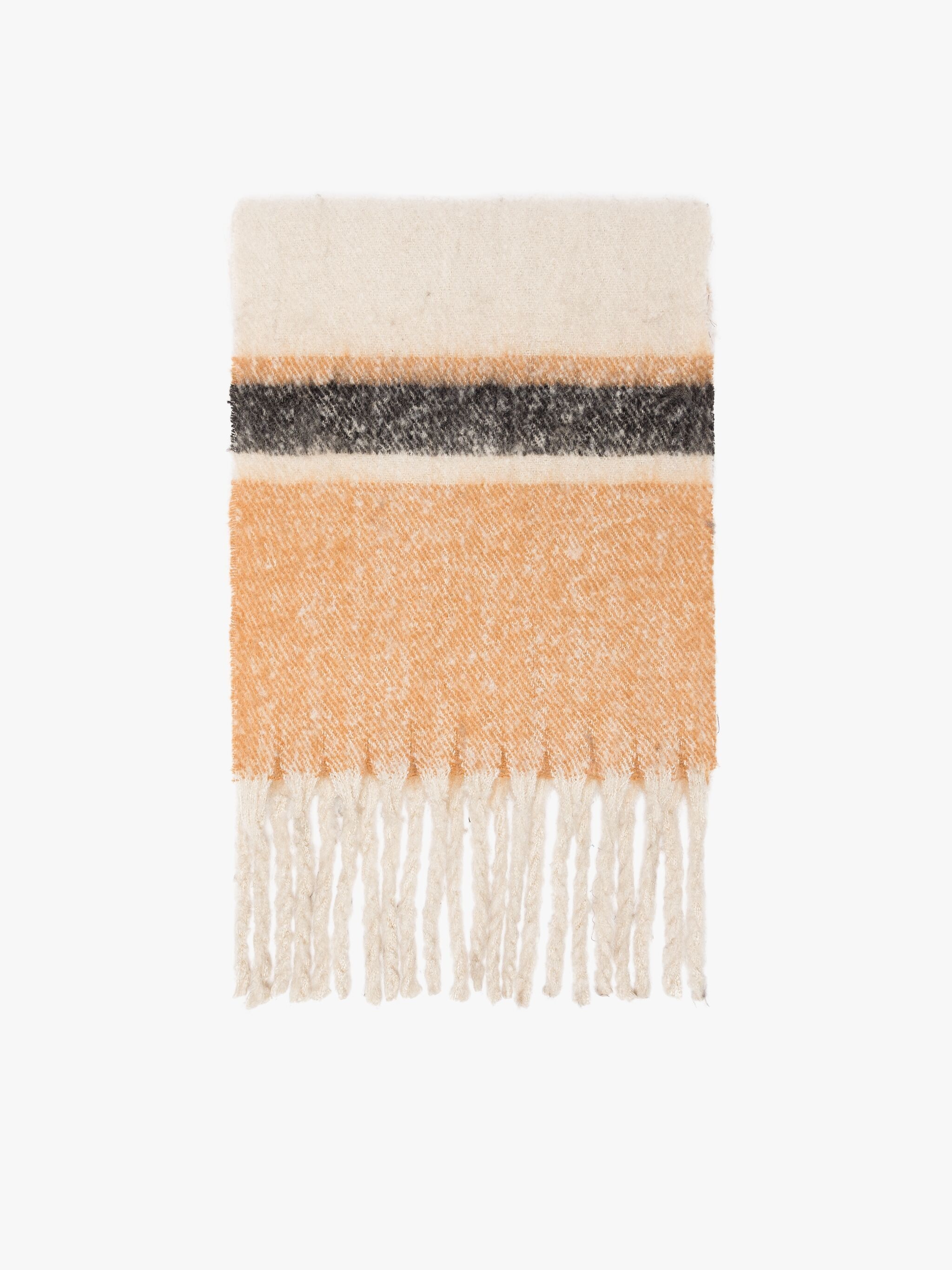 NATURAL STRIPED BLANKET SCARF - 1