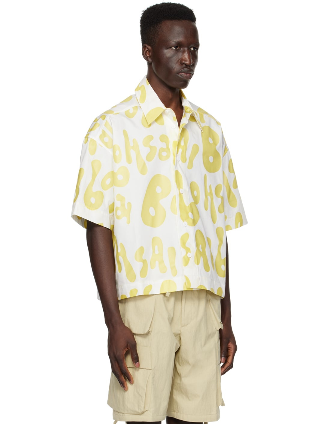 White & Yellow Printed Shirt - 2